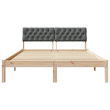Bed frame Brown and dark grey 150 x 200 cm Solid pine wood - 45-Degree Angle