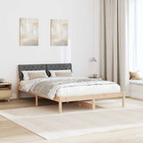 Bed frame Brown and dark grey 135 x 190 cm Solid pine wood - Top-Down View