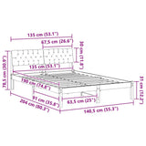 Bed frame Brown and dark grey 135 x 190 cm Solid pine wood - Extra Image