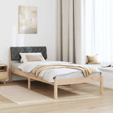 Bed frame Brown and dark grey 90 x 190 cm Solid pine wood - Top-Down View