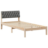Bed frame Brown and dark grey 90 x 190 cm Solid pine wood - Front View