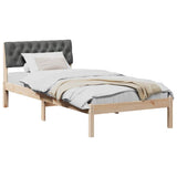 Bed frame Brown and dark grey 90 x 190 cm Solid pine wood - Side View