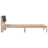 Bed frame Brown and dark grey 90 x 190 cm Solid pine wood - Rear View