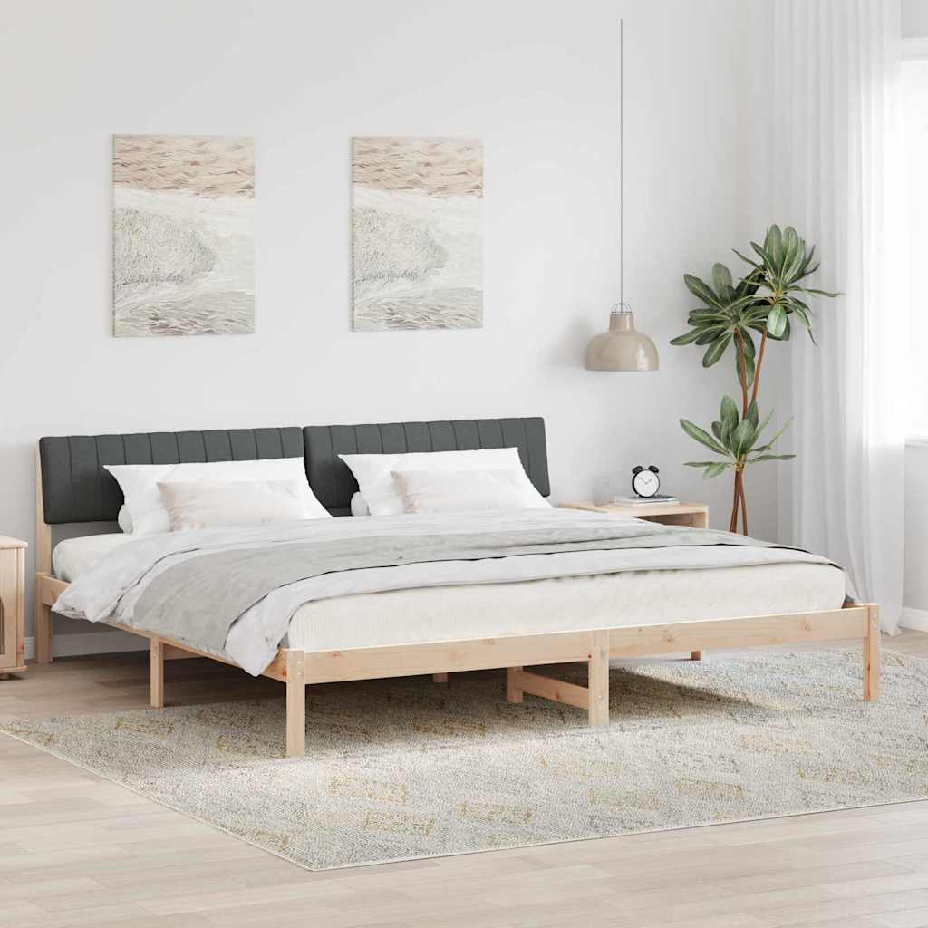 Bed frame Brown and dark grey 150 x 200 cm Solid pine wood