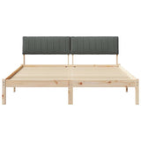 Bed frame Brown and dark grey 150 x 200 cm Solid pine wood - 45-Degree Angle