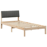 Bed frame Brown and dark grey 90 x 190 cm Solid pine wood - Front View