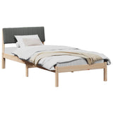 Bed frame Brown and dark grey 90 x 190 cm Solid pine wood - Side View
