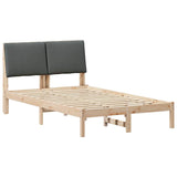 Bed frame Brown and dark grey 135 x 190 cm Solid pine wood - Front View