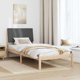 Bed frame Brown and dark grey 90 x 190 cm Solid pine wood - Top-Down View