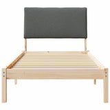 Bed frame Brown and dark grey 90 x 190 cm Solid pine wood