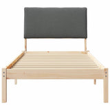 Bed frame Brown and dark grey 90 x 190 cm Solid pine wood - 45-Degree Angle