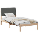 Bed frame Brown and dark grey 90 x 190 cm Solid pine wood