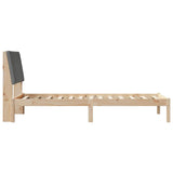 Bed frame Brown and dark grey 90 x 190 cm Solid pine wood - Rear View