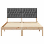 Bed Frame with Upholstered Headboard Brown 135 x 190 cm