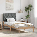 Bed Frame with Upholstered Headboard Brown 90 x 190 cm