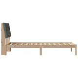 Bed Frame with Upholstered Headboard Brown 90 x 190 cm