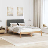 Bed Frame with Headboard Brown 135 x 190 cm Solid Pine Wood - Top-Down View