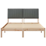 Bed Frame with Headboard Brown 135 x 190 cm Solid Pine Wood