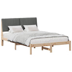 Bed Frame with Headboard Brown 135 x 190 cm Solid Pine Wood