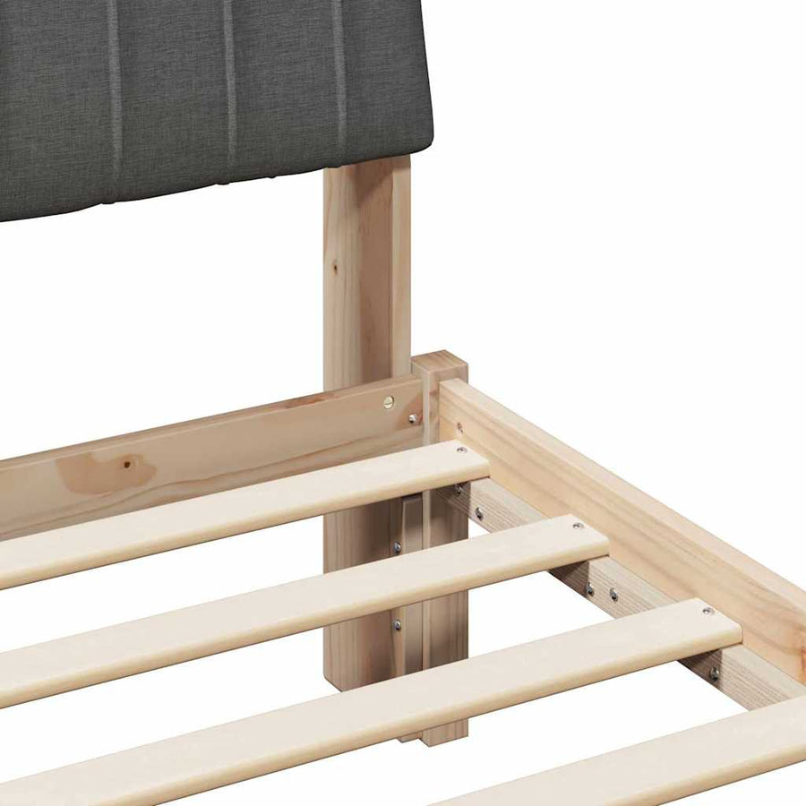 Bed Frame with Headboard Brown 90 x 190 cm Solid Pine Wood