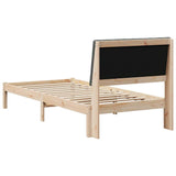 Bed Frame with Headboard Brown 90 x 190 cm Solid Pine Wood - Close-Up Angle