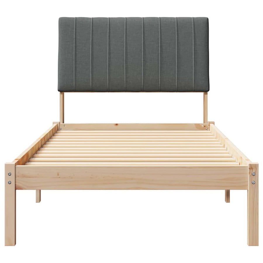 Bed Frame with Headboard Brown 90 x 190 cm Solid Pine Wood