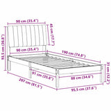 Bed Frame with Headboard Brown 90 x 190 cm Solid Pine Wood