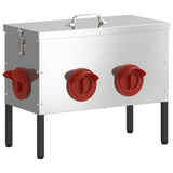 Chicken Feeder Silver 41.5 x 20.5 x 33 cm Galvanised Steel - Front View