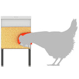 Chicken Feeder Silver 41.5 x 20.5 x 33 cm Galvanised Steel - Extra Image