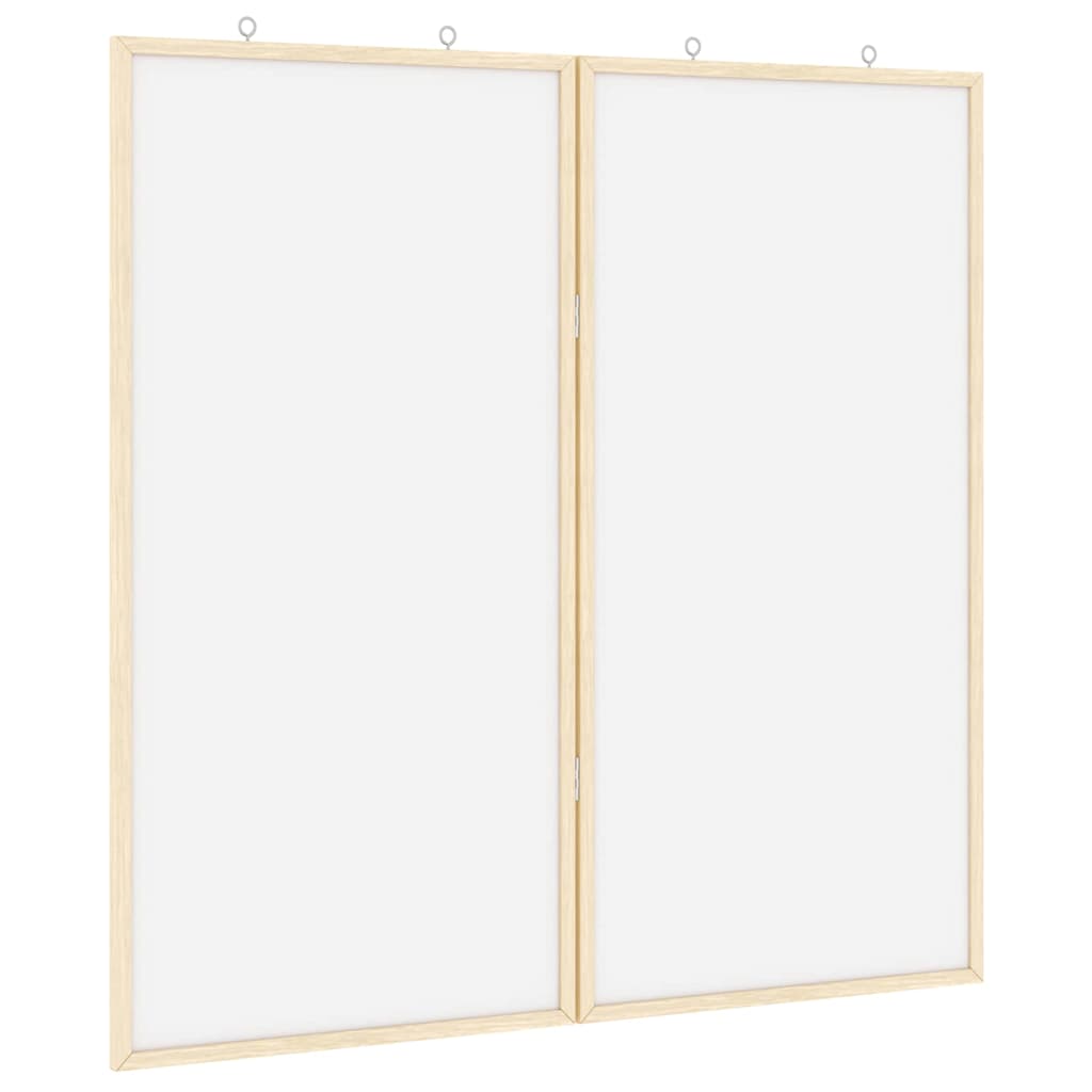Bulletin Board Folding White 80 x 80 x 1.4 cm Solid pine wood