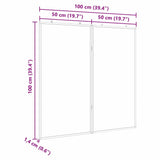 Bulletin Board Folding White 100 x 100 x 1.4 cm Solid pine wood - Extra Image