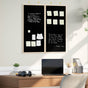 Bulletin Board 80 x 80 x 1.4 cm Solid pine wood Black Foldable