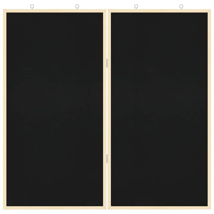 Bulletin Board 80 x 80 x 1.4 cm Solid pine wood Black Foldable