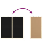 Bulletin Board Folding Black 80 x 80 x 1.4 cm Solid pine wood - Extra Image