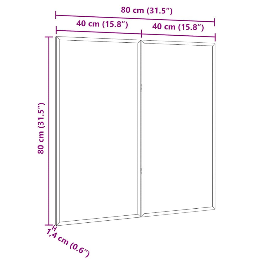 Bulletin Board 80 x 80 x 1.4 cm Solid pine wood Black Foldable