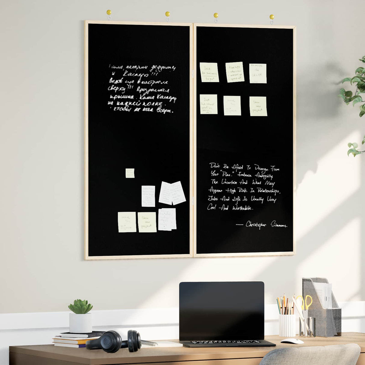 Bulletin Board Folding Black 100 x 100 x 1.4 cm Solid pine wood