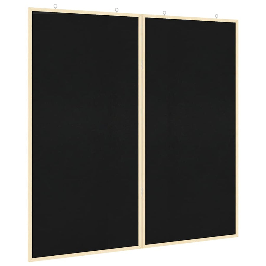 Bulletin Board Folding Black 100 x 100 x 1.4 cm Solid pine wood