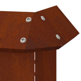 Snail Fence 4 pcs 13,5 x 13,5 x 25 cm Weathering Steel Rusty - Low Angle