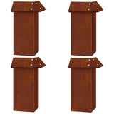 Snail Fence 4 pcs 13,5 x 13,5 x 25 cm Weathering Steel Rusty