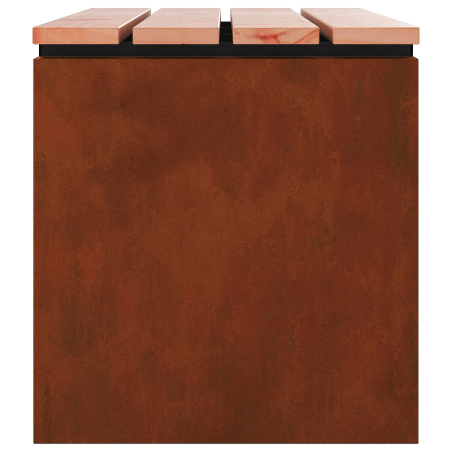 Garden Bench 2 -Seater 100 x 40 x 43 cm Weathering steel Rusty