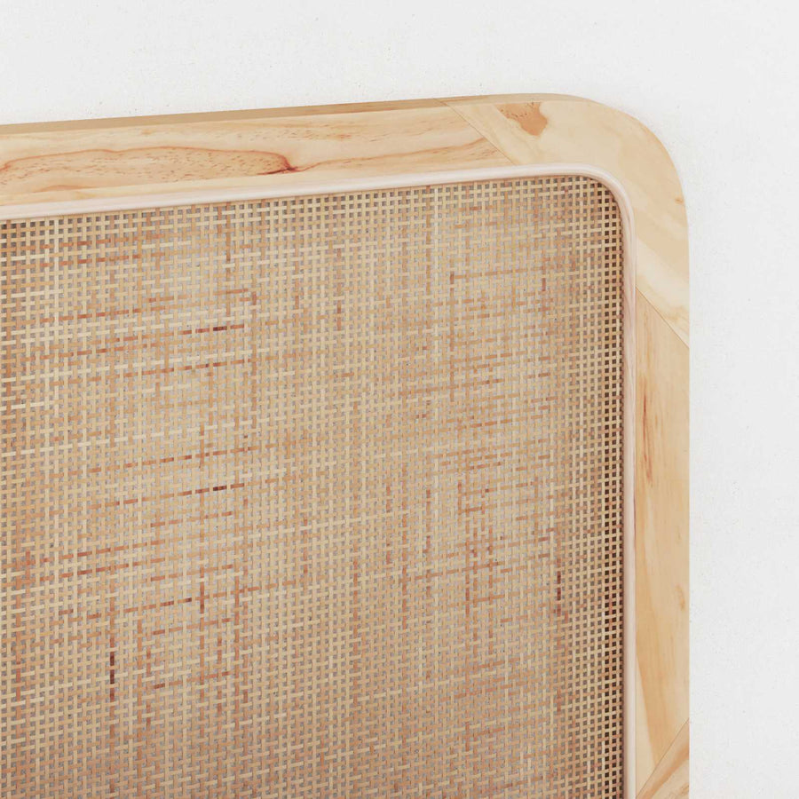 Headboard with Headboard Natural 200 x 55 x 3 cm Rattan
