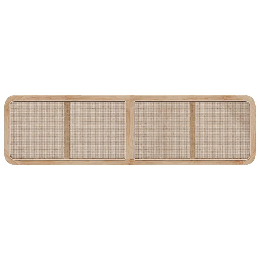 Headboard with Headboard Natural 200 x 55 x 3 cm Rattan