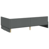 Corner Bed Frame with Headboard Dark Grey 90 cm x 190 cm Fabric - Close-Up Angle