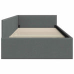 Corner Bed Frame Dark Grey 90 x 190 cm Fabric
