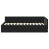 Corner Bed Frame with Headboard Black 90 cm x 190 cm Velvet