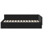 Corner Bed Frame Black 90 x 190 cm Velvet