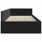 Corner Bed Frame Black 90 x 190 cm Velvet