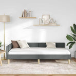 Corner Bed Frame Dark Grey 90 x 190 cm Fabric