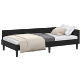Corner Bed Frame Black 90 cm x 190 cm VelvetandPlywood