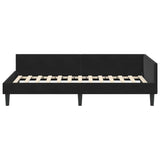Corner Bed Frame Black 90 cm x 190 cm VelvetandPlywood